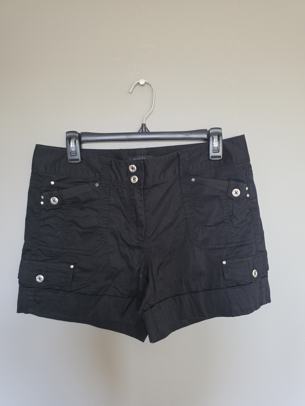 White House Black Market Black  Button-Accent Shorts